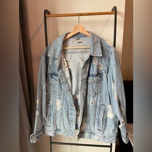 topshop moto distressed jean jacket